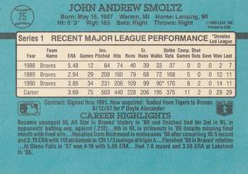 1991 Donruss #75 John Smoltz Back