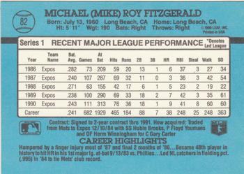 1991 Donruss #82 Mike Fitzgerald Back