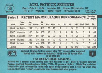 1991 Donruss #120 Joel Skinner Back