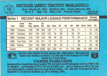 1991 Donruss #140 Mike Pagliarulo Back