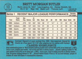 1991 Donruss #143 Brett Butler Back