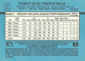 1991 Donruss #157 Bob Walk Back