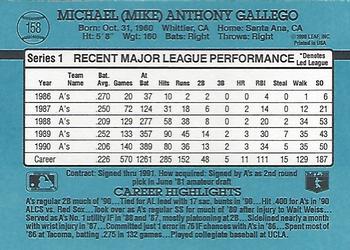 1991 Donruss #158 Mike Gallego Back