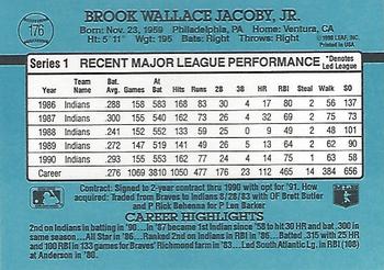 1991 Donruss #176 Brook Jacoby Back