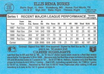 1991 Donruss #235 Ellis Burks Back