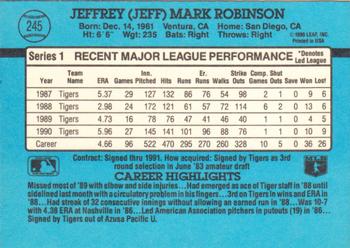 1991 Donruss #245 Jeff Robinson Back