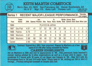 1991 Donruss #246 Keith Comstock Back