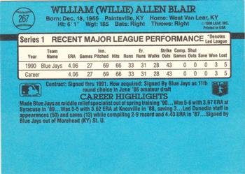 1991 Donruss #267 Willie Blair Back