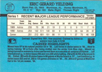 1991 Donruss #277 Eric Yelding Back
