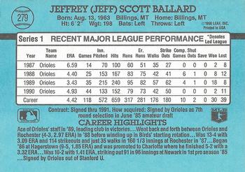1991 Donruss #279 Jeff Ballard Back