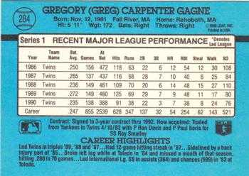 1991 Donruss #284 Greg Gagne Back