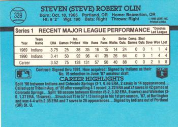 1991 Donruss #339 Steve Olin Back