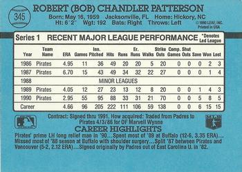 1991 Donruss #345 Bob Patterson Back