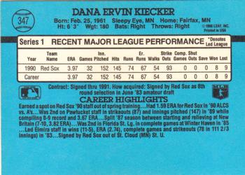 1991 Donruss #347 Dana Kiecker Back