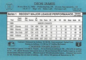 1991 Donruss #348 Dion James Back