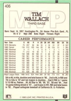 1991 Donruss #406 Tim Wallach Back