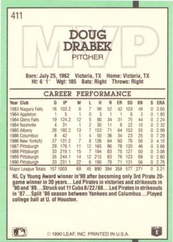 1991 Donruss #411 Doug Drabek Back