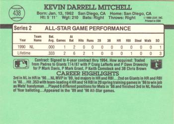 1991 Donruss #438 Kevin Mitchell Back