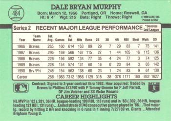 1991 Donruss #484 Dale Murphy Back