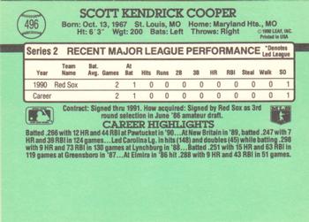 1991 Donruss #496 Scott Cooper Back