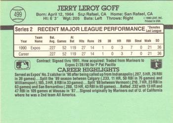 1991 Donruss #499 Jerry Goff Back
