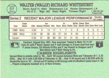 1991 Donruss #511 Wally Whitehurst Back