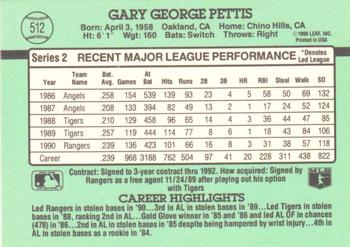 1991 Donruss #512 Gary Pettis Back