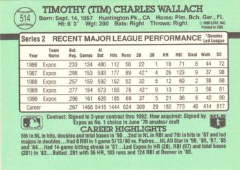 1991 Donruss #514 Tim Wallach Back