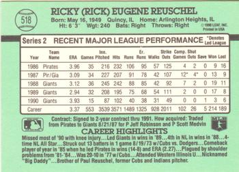 1991 Donruss #518 Rick Reuschel Back