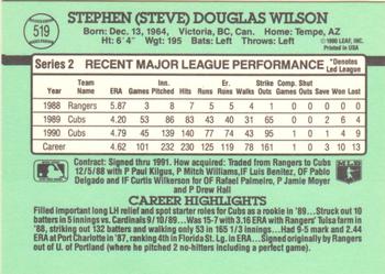 1991 Donruss #519 Steve Wilson Back