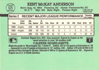 1991 Donruss #525 Kent Anderson Back