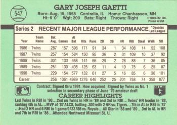 1991 Donruss #547 Gary Gaetti Back