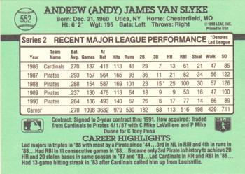 1991 Donruss #552 Andy Van Slyke Back