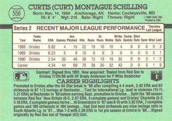 1991 Donruss #556 Curt Schilling Back