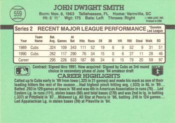 1991 Donruss #559 Dwight Smith Back