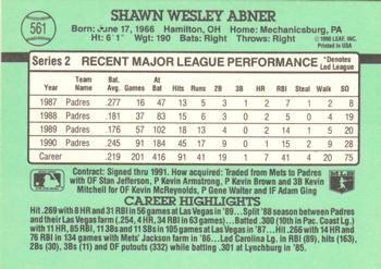 1991 Donruss #561 Shawn Abner Back
