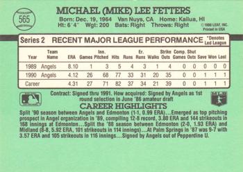 1991 Donruss #565 Mike Fetters Back