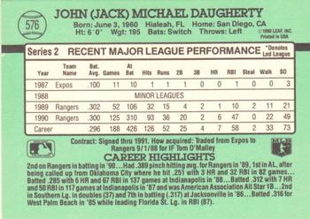 1991 Donruss #576 Jack Daugherty Back