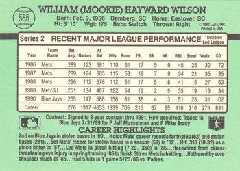 1991 Donruss #585 Mookie Wilson Back
