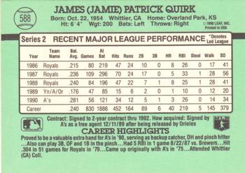 1991 Donruss #588 Jamie Quirk Back