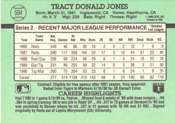 1991 Donruss #594 Tracy Jones Back