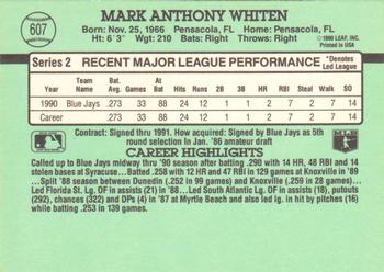 1991 Donruss #607 Mark Whiten Back