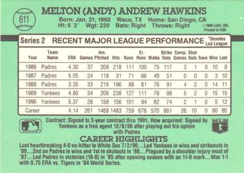 1991 Donruss #611 Andy Hawkins Back