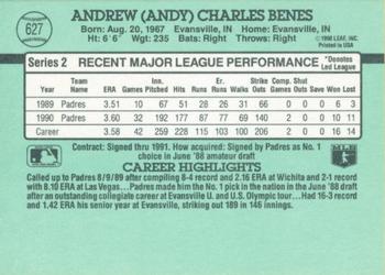 1991 Donruss #627 Andy Benes Back