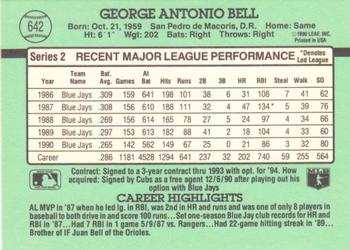 1991 Donruss #642 George Bell Back