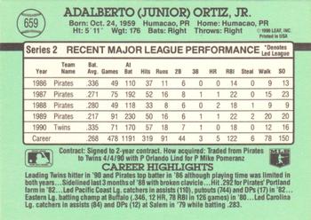 1991 Donruss #659 Junior Ortiz Back