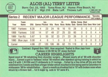 1991 Donruss #697 Al Leiter Back