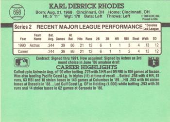 1991 Donruss #698 Karl Rhodes Back