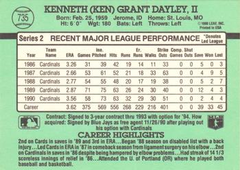 1991 Donruss #735 Ken Dayley Back
