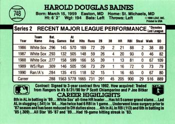 1991 Donruss #748 Harold Baines Back